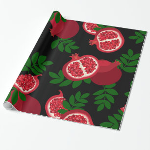 schwarze Granatapfelfrucht Geschenkpapier