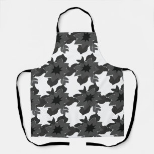 Schwarze Graue Blumen Floral Schürze