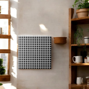 Schwarze Graue Büffel-Karo-Festtagsdekoration Fliese