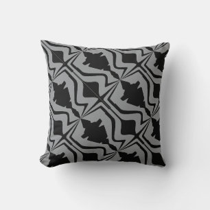 Schwarze Graue Diagonale Soundwelle Design Große F Kissen