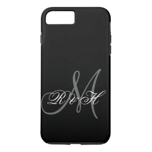 SCHWARZE GRAUE MONOGRAMM-INITIALEN Case-Mate iPhone HÜLLE