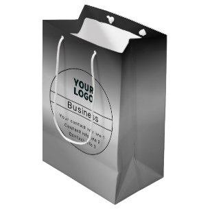Schwarze graue Ombre & Geschäft-/Marken-Kontaktinf Mittlere Geschenktüte