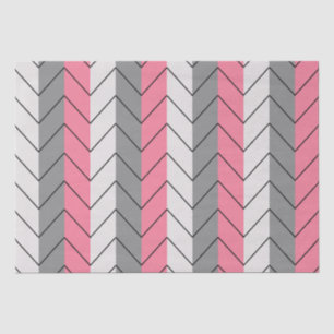 Schwarze Graue Rosa Chevron Streifen Seidenpapier