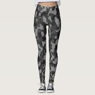Schwarze/graue Tarnkappendecke Leggings
