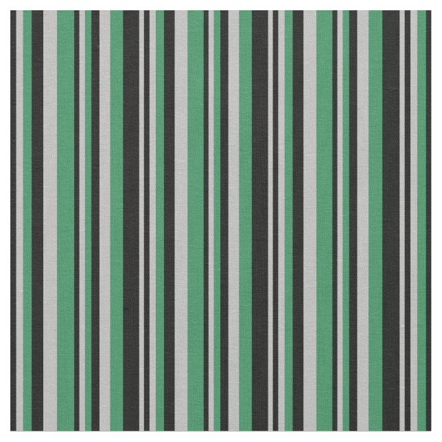 Schwarze, graue und meergrüne Linien Stoff (Nahaufnahme)