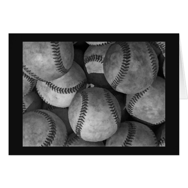 Schwarze, graue und weiße Baseballkarte (Vorderseite (Horizontal))