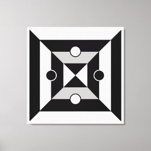 Schwarze, graue und weiße geometrische abstrakte K Leinwanddruck
