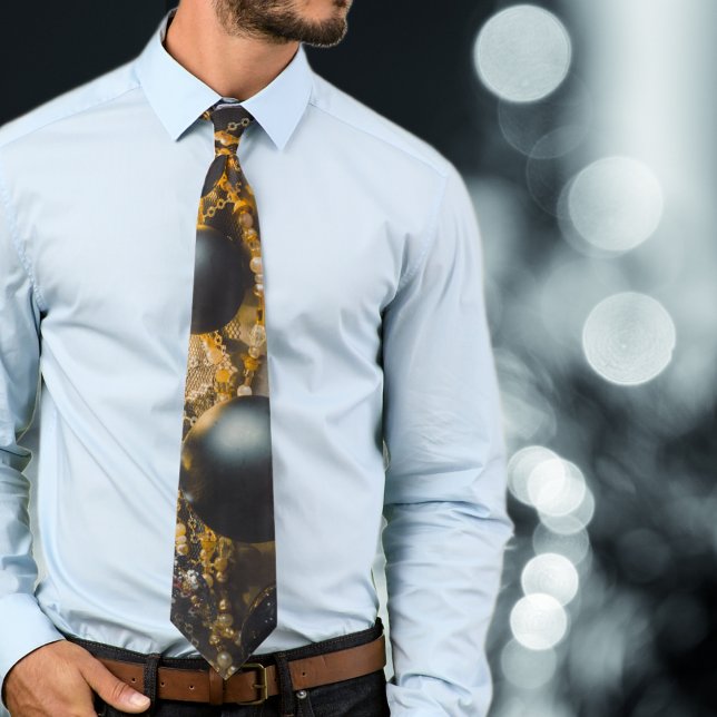 Schwarze graue Weihnachtsschmuck mit Garlands Krawatte (Von Creator hochgeladen)