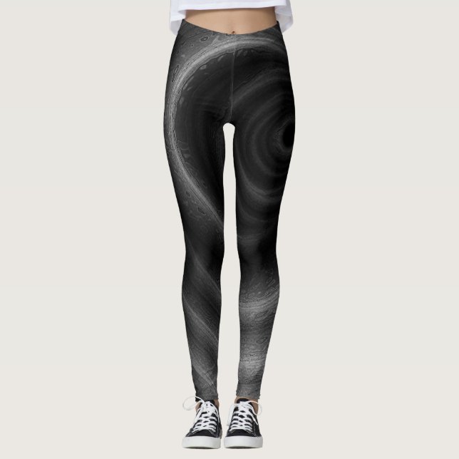 Schwarze Gravitation Leggings (Vorderseite)