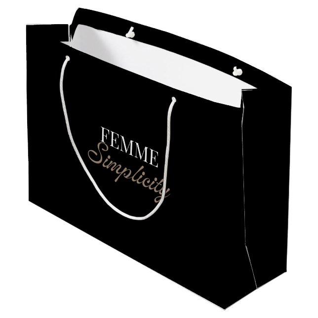 Schwarze große Geschenktüte (Rückseite Schrägansicht)