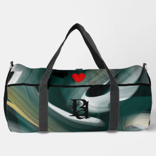 Schwarze große Sporttasche Trend abstrakt grün Duffle Bag