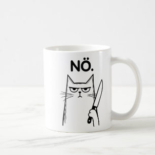 Schwarze Grumpe Cat Nope Funny Crew Kaffeetasse