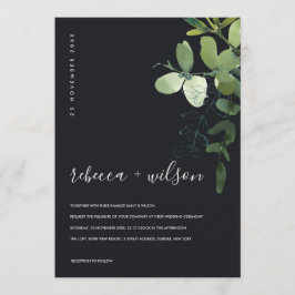 SCHWARZE GRÜNE EUCALYPTUS FOLIAGE WATERCOLOR WEDD EINLADUNG