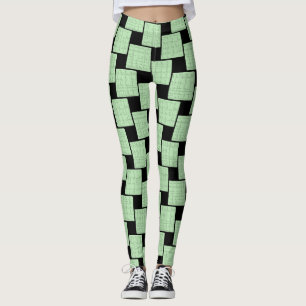 Schwarze & Grüne Leggings Lang
