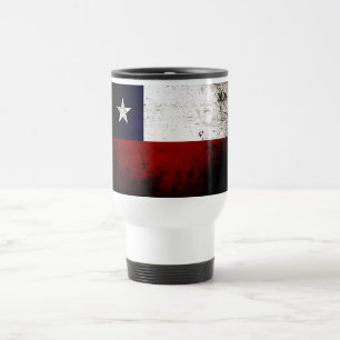 Schwarze Grunge-Chile-Flagge Reisebecher