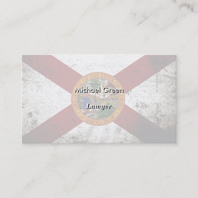 Schwarze Grunge-Florida-Staats-Flagge Visitenkarte (Vorderseite)