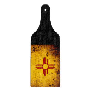 Schwarze Grunge-New-Mexiko Staats-Flagge Schneidebrett