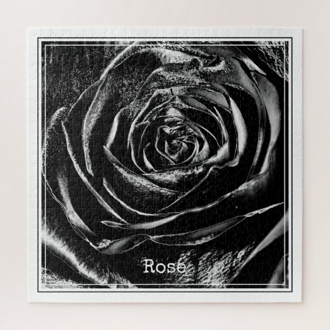 Schwarze Grunge Rose Abstrakte Blumenfotografie (Vertikal)