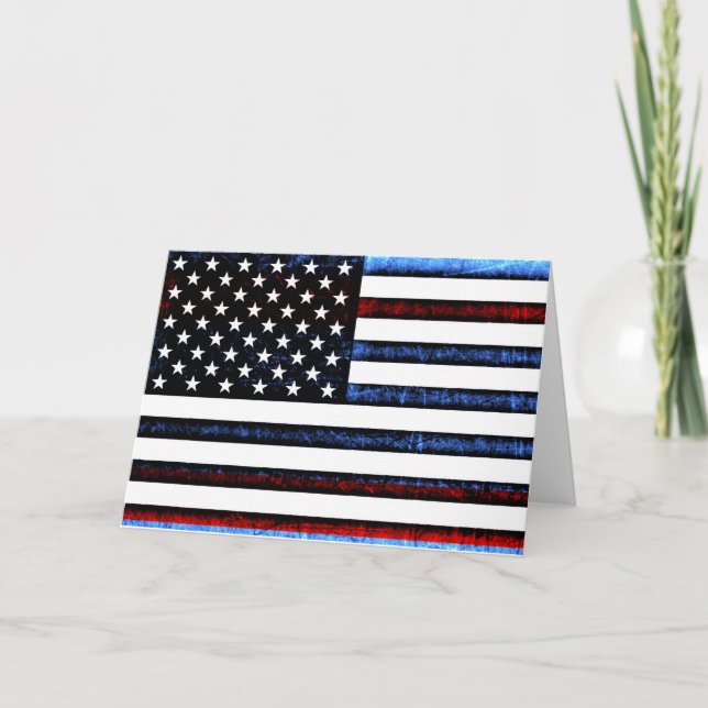 Schwarze Grußkarte für die Patriotische Amerikanis Karte (Vorderseite)