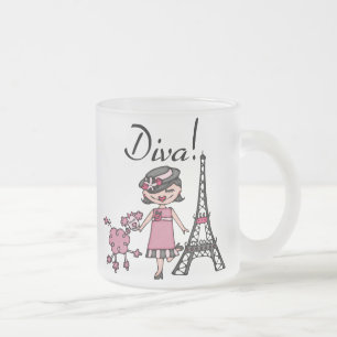 Schwarze Haar Diva Mattglastasse