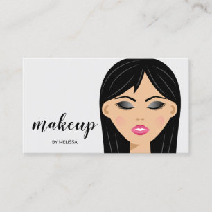 Schwarze Haar-Make-up-Girl Close-up-Make-up-Artist Visitenkarte