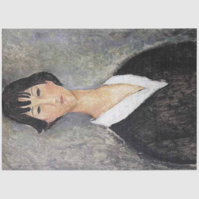Schwarze Haaresbreite, Modigliani Seidenpapier (Vorderseite)