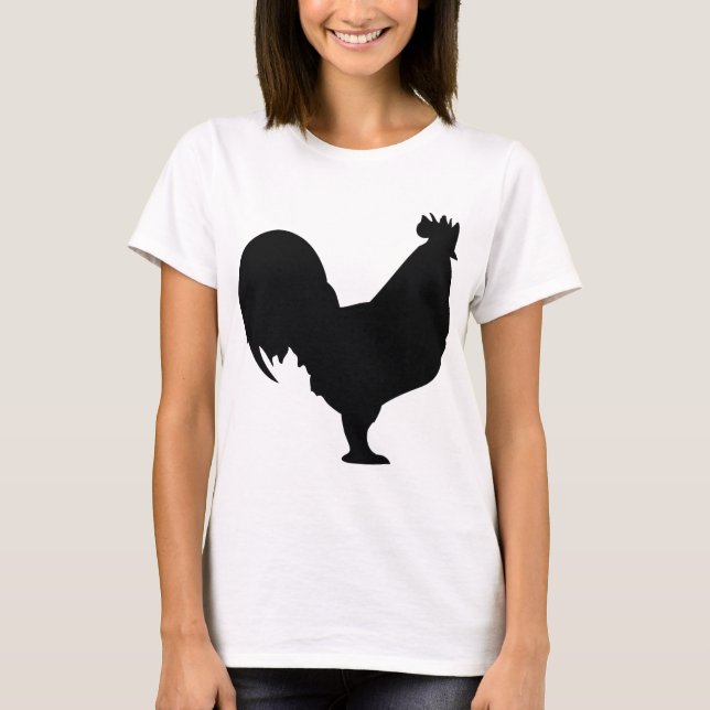 schwarze Hahnikone T-Shirt (Vorderseite)