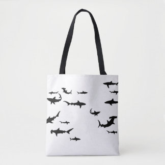 Schwarze Haie Silhouette Schwimmen Tasche
