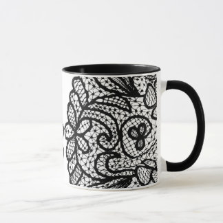 Schwarze Häkelmütze Tasse