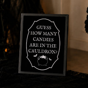 Schwarze Halloween-Baby-Shower-Rate-mal- wie viele Poster