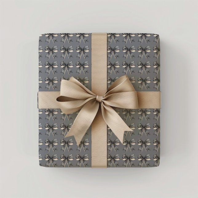 Schwarze Halloween Bows Geschenkpapier (Black Halloween Bows Wrapping Paper)