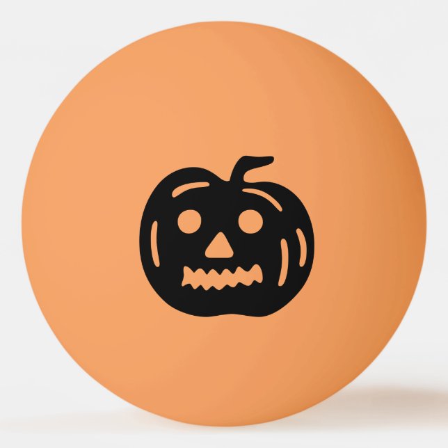 Schwarze Halloween-Jack-O-Lantern-Kürbisform Tischtennisball (Rückseite)