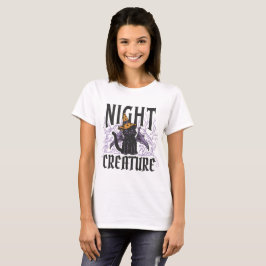Schwarze Halloween-Kitty-Nachtkreatur T-Shirt