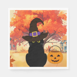 Schwarze Halloween-Papier-Serviette Serviette