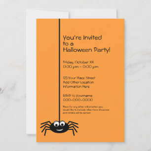 Schwarze Halloween-Party der Spinne Einladung