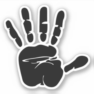 Schwarze Hand-Druckskizze Aufkleber