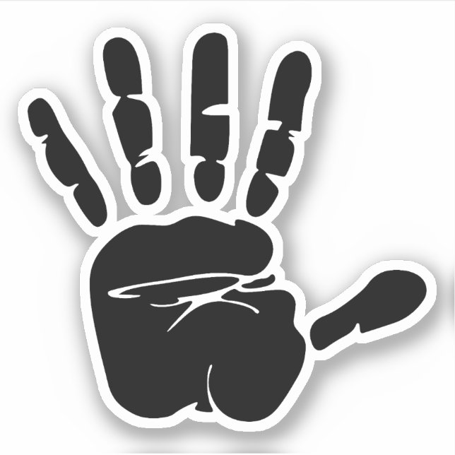 Schwarze Hand-Druckskizze Aufkleber (Vorderseite)