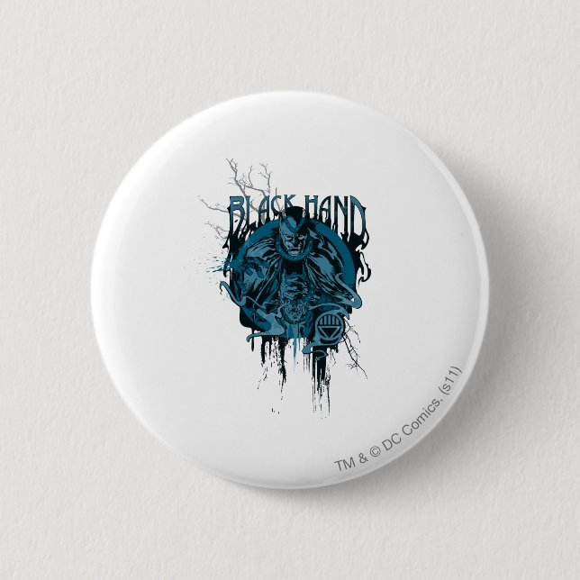 Schwarze Hand - grafische Collage Button (Vorderseite)