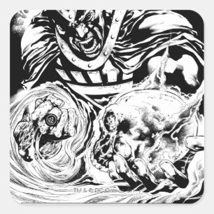 Schwarze Hand mit Schädelplatte 2 Quadratischer Aufkleber