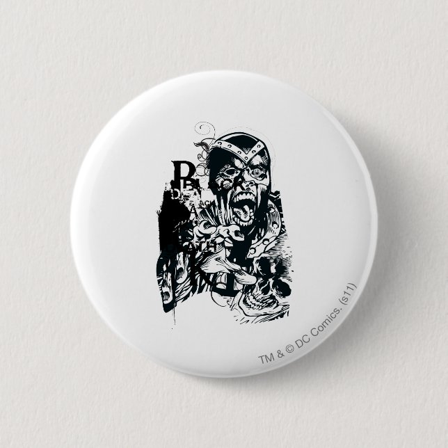 Schwarze Hand-und Schädel-Collage Button (Vorderseite)