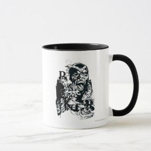 Schwarze Hand-und Schädel-Collage Tasse