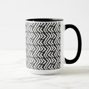 Schwarze Handgezeichnetes Zickzack Muster Tasse