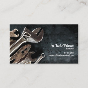 Schwarze Handyman-Visitenkarte mit den entsprechen Visitenkarte