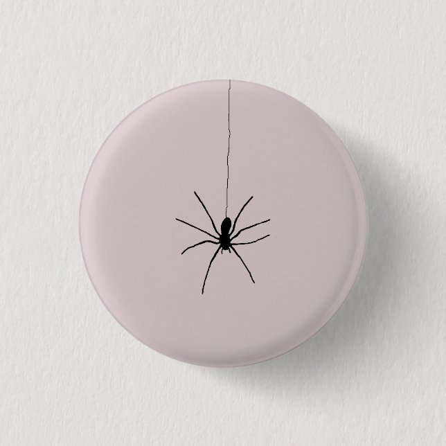 Schwarze Hängespinne in Lila Farbe Button (Vorderseite)