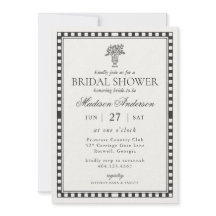 Schwarze Harlekin-Karo-Braut-Showervorbereitung