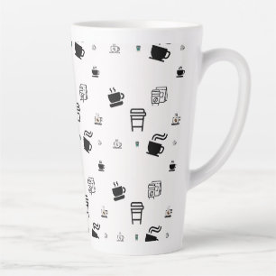 Schwarze heiße Kaffeetasse Latte zum Mitnehmen Ill Milchtasse