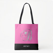 Schwarze HEISSES ROSA mit Monogramm