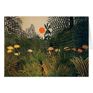 Schwarze Henri Rousseau- angegriffen durch Jaguar