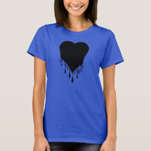 Schwarze Herz-Bratenfettfarbe T-Shirt