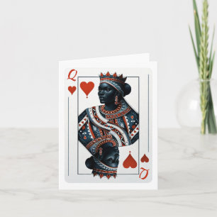 Schwarze Herz-Dame-Kartenspiel Stolz schwarze Frau Karte